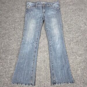 XOXO Jeans Womens 11/12 Blue Medium Wash Low Rise Bootcut Denim Pants N80791MS